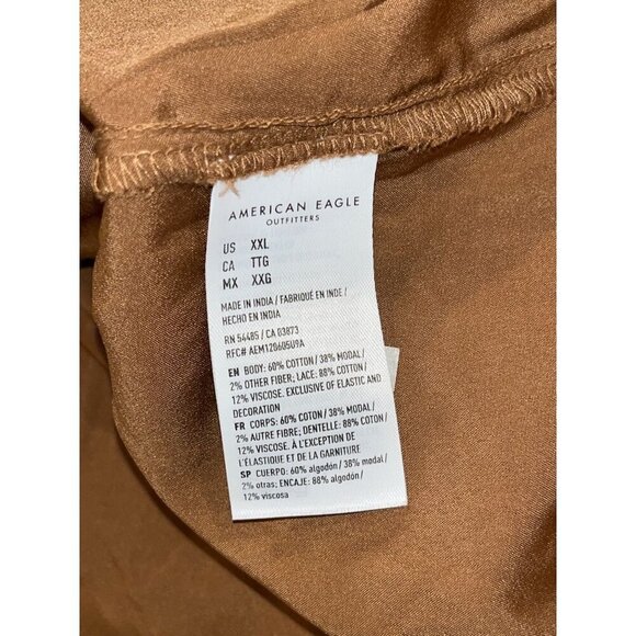 American Eagle Brown Ruffle Hemline Crochette  Mini Sundress Women's Size XXL - Picture 10 of 11